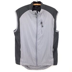 IllumiNite Mens Reflective Gray & Black Sleeveless Running Walking Vest Large